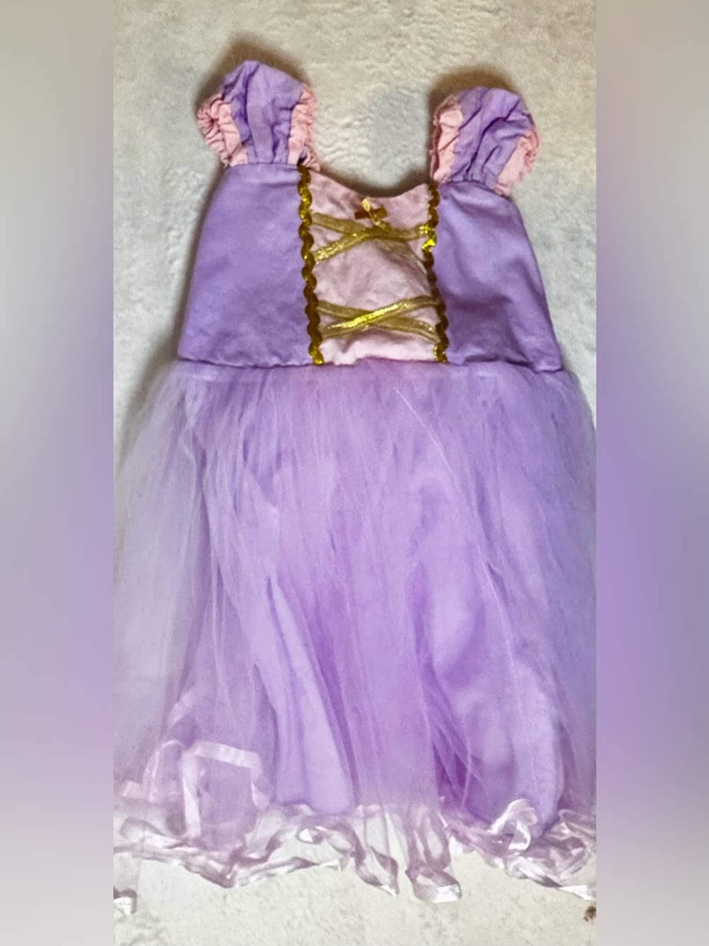 Purple Princess Rapunzel Tangled Tutu Dress with Gold Trim Girls size 6/7